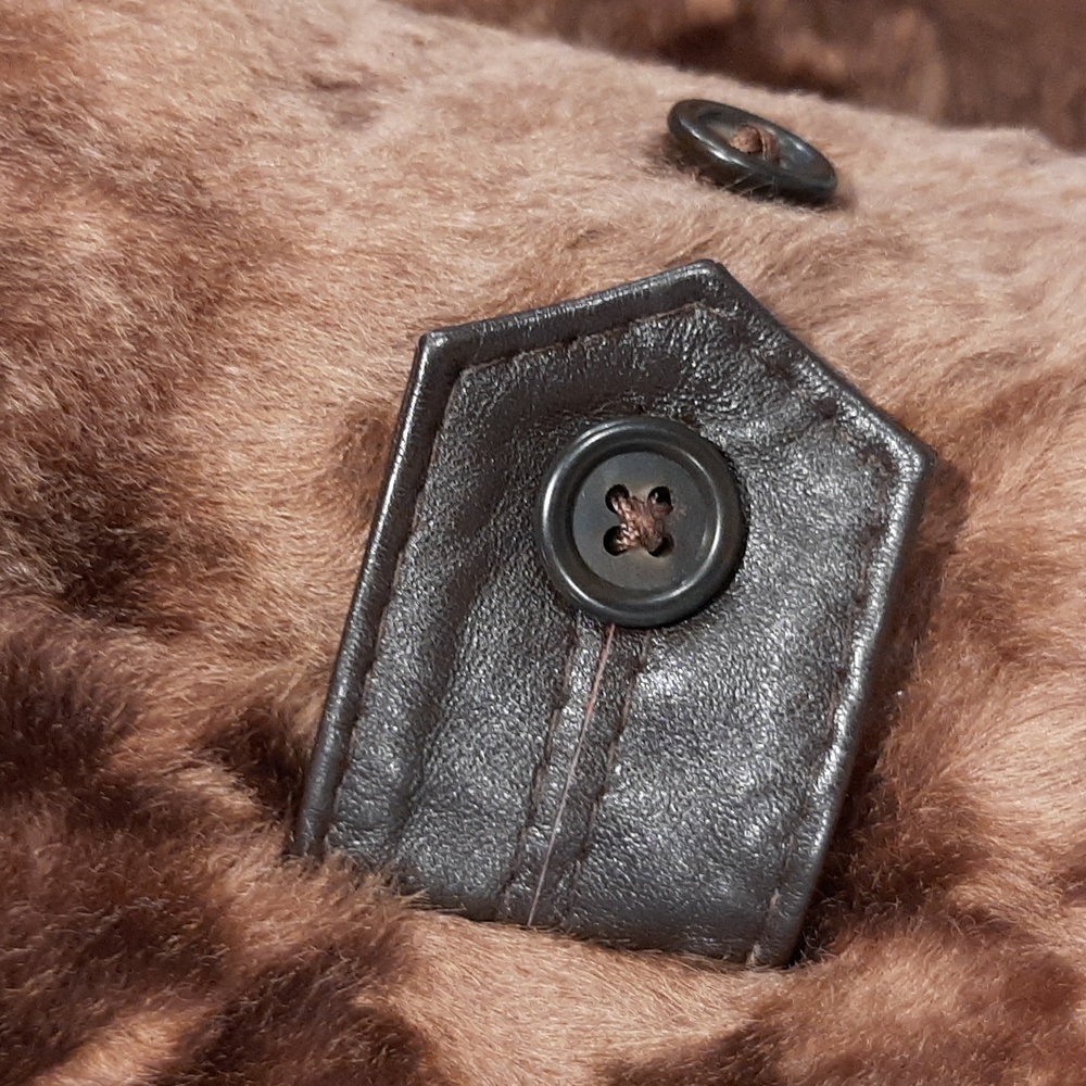 Luxurious Brown real broadtail lamb  Fur Coat with Red Belt Fits Small / - Picture 7 of 14